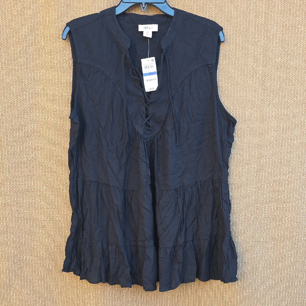 Style & Co. Elegant Black Textured Top